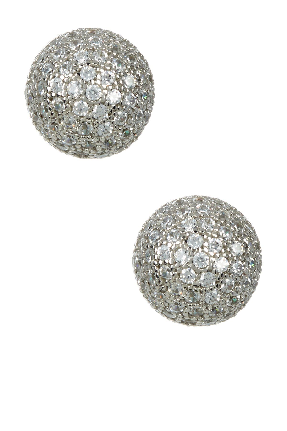 Sterling Silver CZ Ball Post Earrings 